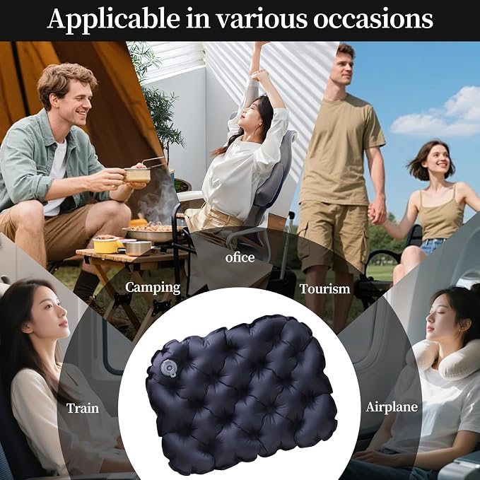 Inflatable Seat Cushion No Pump Needed for Stadium Seats Bleachers | Portable Lightweight Waterproof Pressure Relief Pad for Travel Camping Office Chair, Outdoor Sports Essential Support Cushion - Image 7