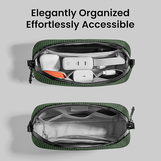 tomtoc Electronics Organizer Travel Case Performance, Cable Tech Pouch | Water Resistant Accessories Bag Carry Storage for Cord, Phone, Cables, Airpods, USB Flash Drive, Daily Items - Image 5