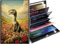Metal Wallet,Credit Card Holder for Women,Slim RFID Blocking Credit Card Holder Thin Aluminum Wallet ID Case,6 Slot Business Mini Hard Metal Case for Women/Men,Cute Dinosaur Floral by Unknown