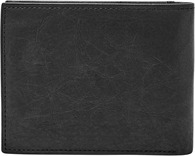 Fossil Men's Wallet, Ingram Leather RFID-Blocking Bifold Wallet with Flip ID, Black - Image 5