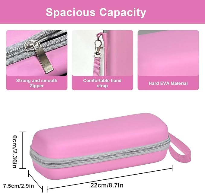 Toothbrush Travel Case for Oral B/Oral-B Pro 1000 1500 5000 7000 7500 6000 9600/ Phlips Sonicare 4100 5100 1100 6100 5300 Electric Toothbrush, Portable Hard Protective Storage Bag (Pink) - Image 2