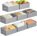 DIMJ Closet Storage Bins 8 Pack - Fabric Storage Baskets for Shelves, Large Clothes Organizers with Handles, Trapezoid Shelf Organization Storage Cubes for Purse, Toys, Books, Towel, Clothes by DiMJ