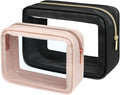 Clear Makeup Bag Foldable - TSA Approved Toiletry Bag for Travel | Metal Zipper, Reinforced Seam, Water Resistant, Medium for Carry-on, Large for Checked Luggage, for Car Storage Organizer by Packism