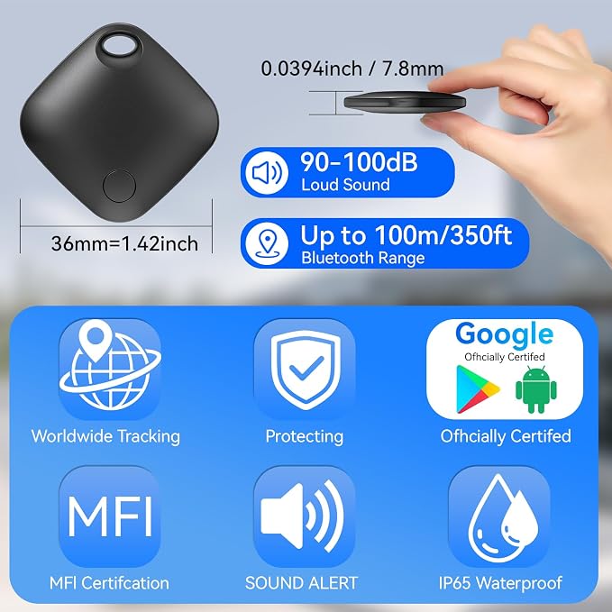 Air Tags-2 Pack Android,Luggage Tracker Tags for Android Works with Google Find Hub App Bluetooth Smart Tags Item Finder for Key Finders & Trackers, Backpack,Suitcase (Android only,NOT for iOS) - Image 7