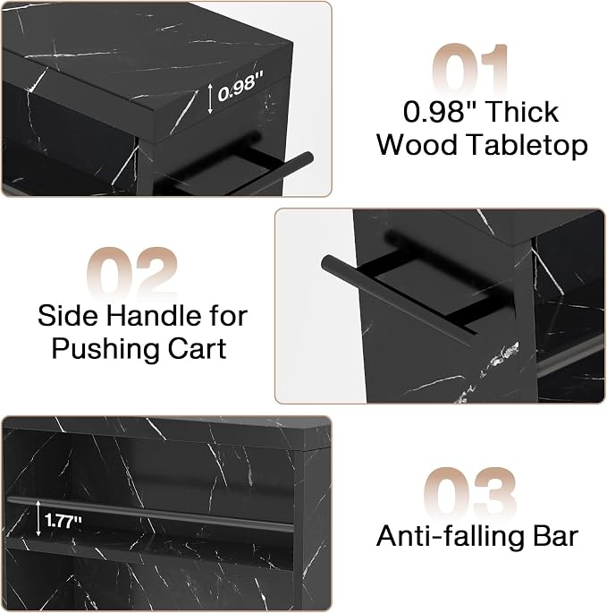 Tribesigns Slim Storage Cart, Rolling Narrow Kitchen Cart on Wheels for Small Place, 4-Tier Slide Out Slim Utility Cart Skinny Laundry Cart with Handle for Kitchen, Bathroom, Laundry (Contemporary) - Image 6