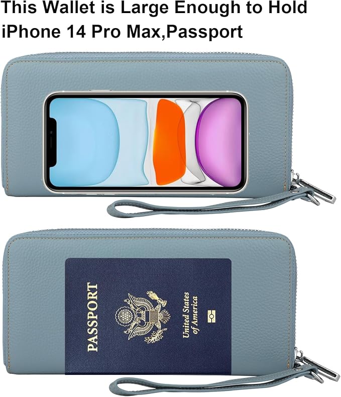 Small Compact Women Wallet RFID Blocking Genuine Leather Bifold Purse with ID Windows - Image 5