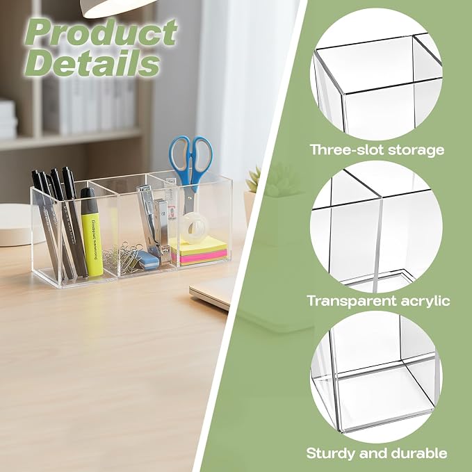 Clear Kitchen Cabinet Door Organizer, Adhesive Mount Inside Cabinet Storage Shelf - Pen Organizer, Makeup Brush Holder, Under Sink Door Storage for Kitchen, Bathroom, Office, Garage, Craft Room - Image 3