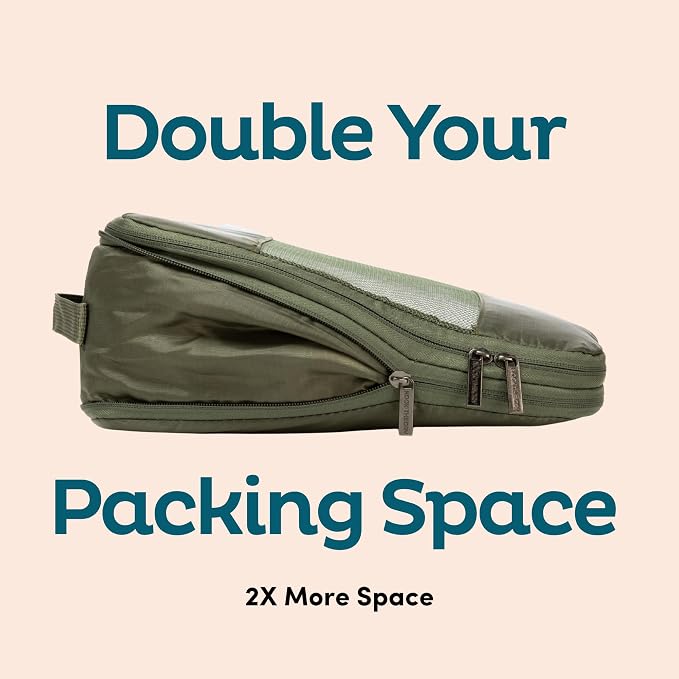 10-Pack Large Compression Packing Cubes for Travel - Lightweight Compression Packing Cube Set, Water-Resistant Luggage Organizer Bags & Suitcase Organizers, Travel Cubes for Carry-On, Checked Luggage - Image 3