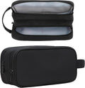 Teskyer Double Layer Cable Organizer Bag, Travel Tech Pouch, Black | Elastic Bands Organization, Water Resistant Fabric, Multiple Compartments, Padded Protection, Travel and Office Use by TESKYER