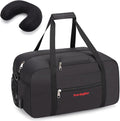 17x10x9 United Airline Personal Item Under Seat Duffel Bag With Free Pillow And USB Port (Black) by Boardingblue