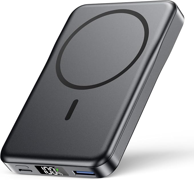 Magnetic Portable Charger 10000mAh, Fast Charging MagSafe Battery Pack | 20W USB-C Fast Charging PowerBank with LED Display,Travel Essentials Wireless Charger for iPhone 17/16/15/14/13/12 by Unknown