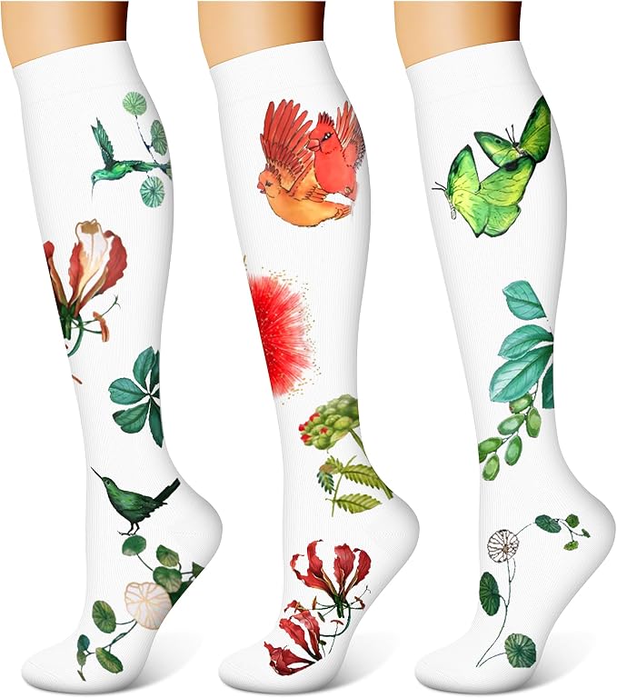 WITHYOU 3 Pairs Compression Socks for Women & Men 15-20 mmHg,Best Support for Nurses Running Hiking by WITHYOU