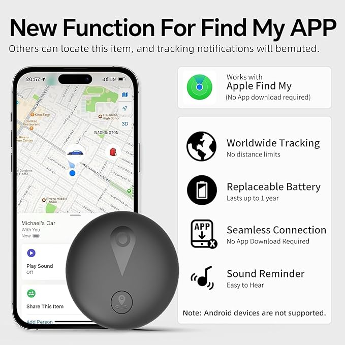 GPS Tracker for Kids, Real-Time GPS Tracking Device for Kids | Wearable Wristband & Keychain Design, No Monthly Fee/No SIM Card, Lightweight, Works with iOS Find My, IP68 Waterproof - Image 9