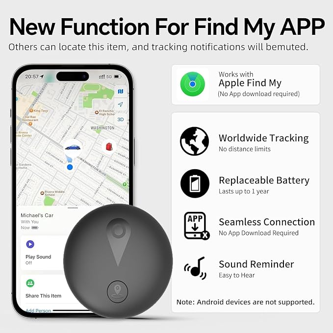 Nilone GPS Tracker for Dogs, Smart Collar with Real-Time Location | Pet Location Tracker with Holder, No Monthly Fee / No SIM Card, Works with iOS Find My, Ultra-Slim, IP68 Waterproof - Image 6