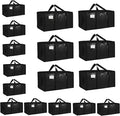 16 Pack-Extra Large Heavy Duty Moving Bags - Waterproof Storage Totes with Handles & Zippers, Foldable for College Dorm, Storage (Black) by Unknown