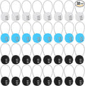 32 Pack 3 Digit Combination Cable Padlock,Black,Silver,Blue | Resettable for Gym Locker Luggage Backpack, Waterproof Outdoor Security, Small Combo Lock for Travel School Storage by Moxweyeni