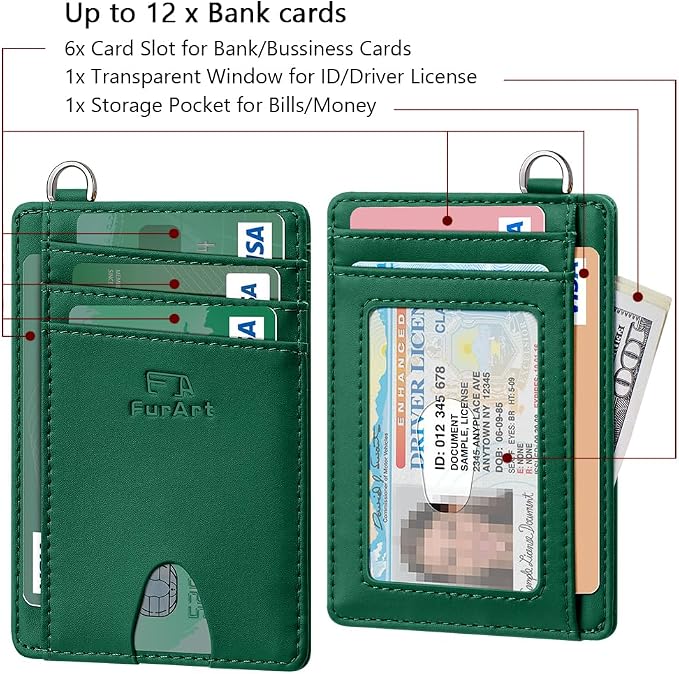 FurArt Slim Minimalist Wallet RFID Credit Card Holder for Men | slim minimalist compact rfid id window thin - Image 6