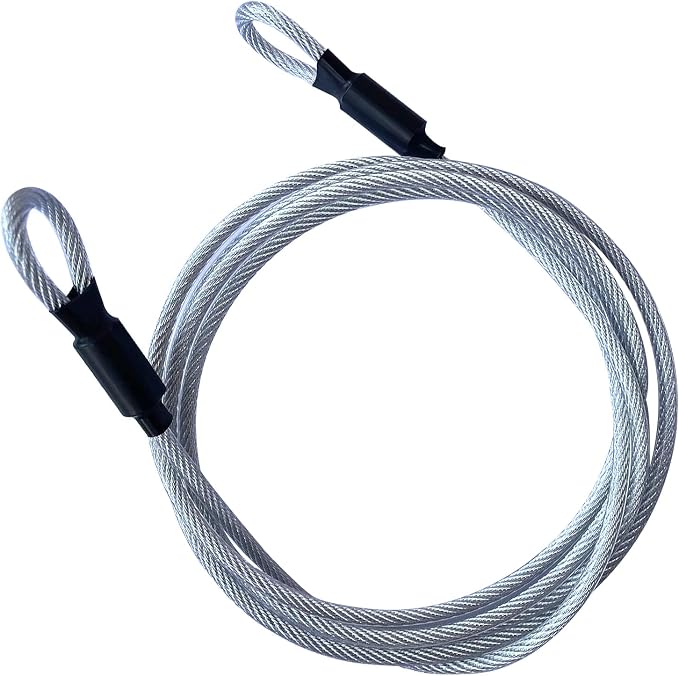 GOMRQING 7FT 5mm Security Cable Lock,Braided Steel Coated Safety Cable Luggage Lock,Safety Cable Wire Rope Double Loop by GOMRQING