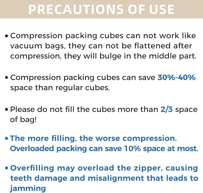 BAGAIL 4 Set/6 Set/8 Set Compression Packing Cubes Travel Accessories Expandable Packing Organizers(Purple HalfMesh 6 Set) - Image 5