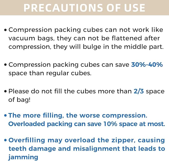 BAGAIL 4 Set/6 Set/8 Set Compression Packing Cubes Travel Accessories Expandable Packing Organizers (Half Mesh, 6-Lavender) - Image 7