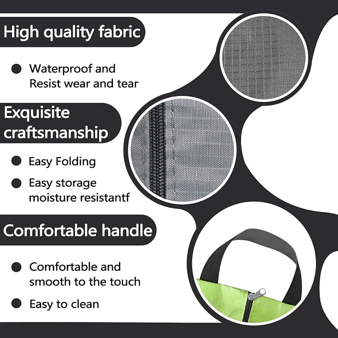 ASTIMESA 9 Pieces Waterproof Shoe Bag, 3 Different Sizes Zippered Travel Shoe Bags with Handle, Portable Shoe Packing Cubes Cases for Women Men Organizer Gym Travelling Suitcase (Green) - Image 3