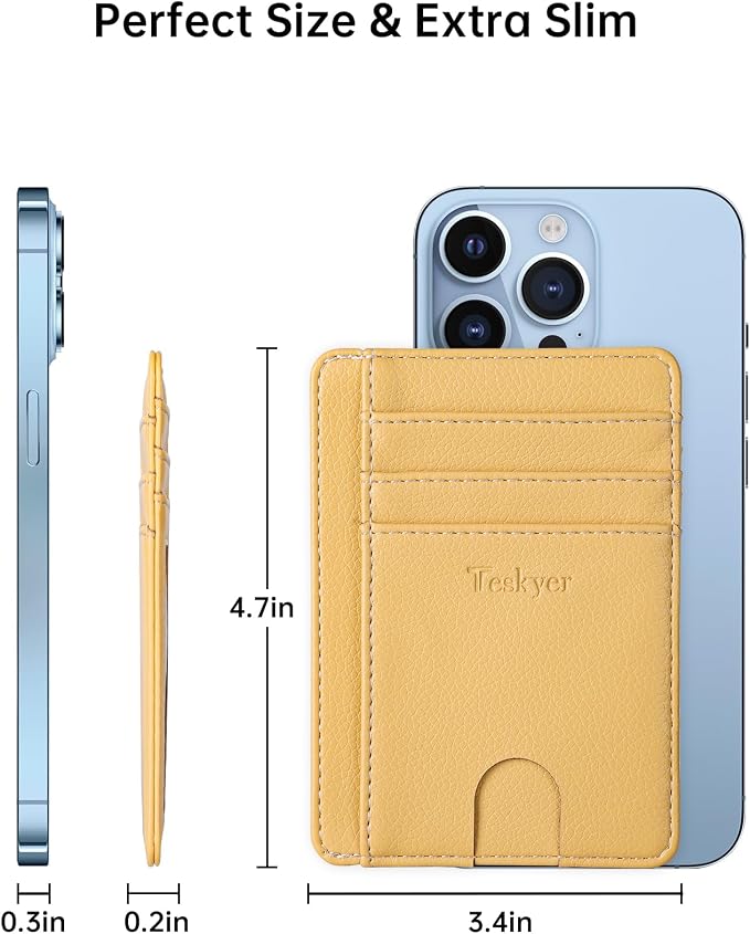 Teskyer Slim Minimalist Wallet for Men, RFID Front Pocket Card Holder | Ultra Slim Front Pocket Design, 8 Card Slots, RFID Protection, Smooth Faux Leather for Everyday Carry - Image 5