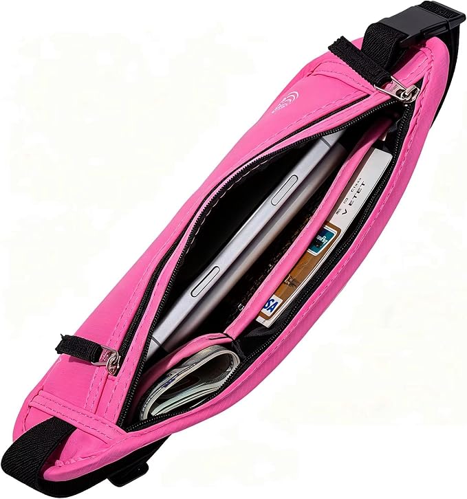 Money Belt - Slim Passport Holder RFID Blocking Travel Wallet Undercover Fanny Packs for Women - Rose - Image 5