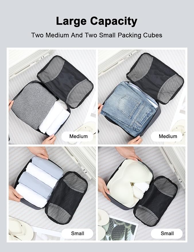 GOX Ultra Light 5 piece Packing Cubes Travel Luggage Organizer 1 Large 2 Medium 2 Small - Image 9