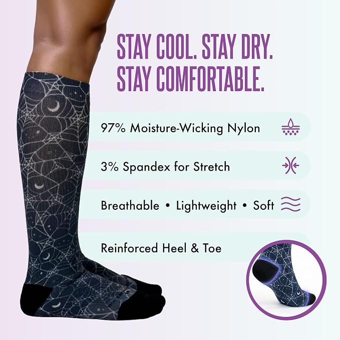 Crazy Compression Socks, Comfortable Support Socks for Recovery, Travel, Hiking, and Long-Hour Comfort w/Fun Designs - Image 5