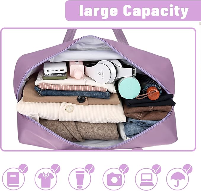 4PCS Duffel Bags for Traveling Women Sports Gym Tote Bag Water Resistant Travel Carry on Duffel Bag Weekend Overnight Bag (4 Colors) - Image 3