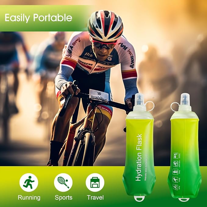 AXEN Soft Flask TPU Foldable Running Hydration Flask, Soft Collapsible Water Bottle for Hydration Pack Cycling Marathon Running Hiking - Image 5