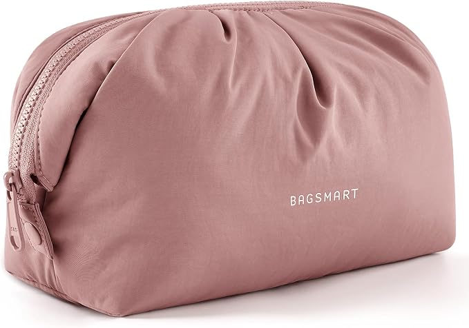 BAGSMART Makeup Bag Travel Toiletry Bag, Wide-open Zipper Pouch | Puffy Padded, Travel Essentials, Make Up Bag, For Women, Makeup Organizer, Toiletries Accessories Brushes by BAGSMART