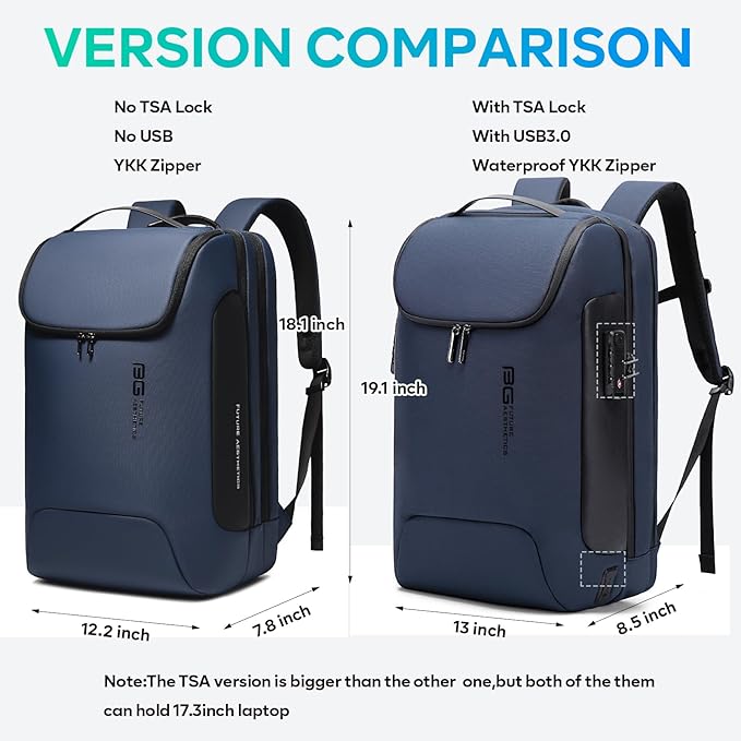 BANGE Laptop Backpack for 17.3Inch Notebook,Waterproof Travel Backpacks,High Tech Backpack with Water Bottle, Business Backpacks for Men and Women - Image 6