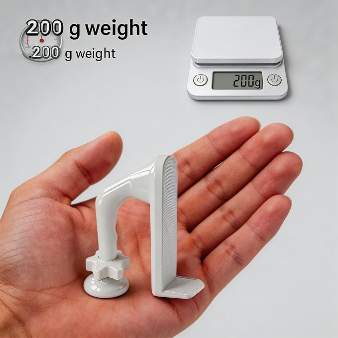 Portable Door Stopper, Aluminum Alloy Anti-Slip Safety Device, Suitable for Personal Protection During Travel or Apartment Living.(White) - Image 2
