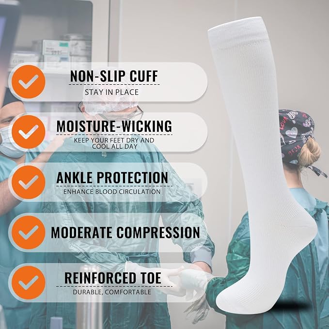 fenglaoda Compression Socks for Women Men 3 Pairs Graduated Compression Support Circulation Socks for Nurses - Image 4