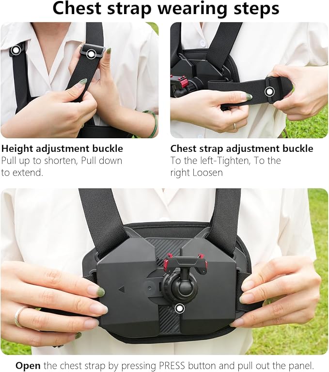 POV Chest Strap Mount for Insta360 Ace Pro 2 and X5 Accessories, Wearable Harness with Magnetic Mount Quick Release Adapter Base for Insta 360 Ace Pro Body Holder Attachment Mounting - Image 6