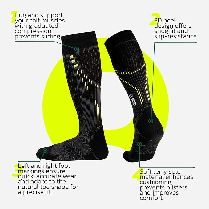 AOFIT Graduated Compression Socks for Women Travel Flight Nurses Dr Scholls Airplane 15-20 mmhg - Image 3
