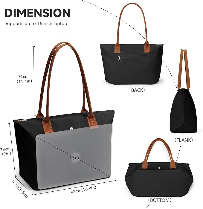 KALIDI Tote Bag for Women Nylon Top-Handle Purse,Large Capacity Shoulder Hobo handBag with Zipper Leisure Foldable Weekend - Image 5