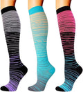 3 Pairs Compression Socks for Women Men 20-30mmhg Knee High Stocking for Sports Running Travel Nurses by DoubleCouple
