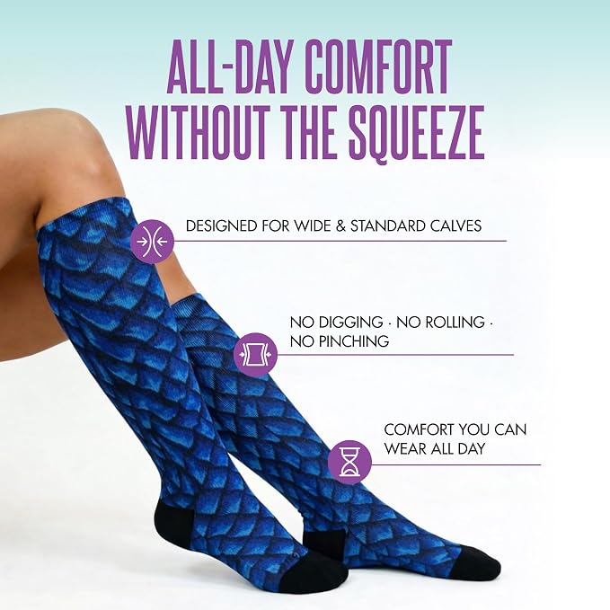 Crazy Compression Socks, Comfortable Support Socks for Recovery, Travel, Hiking, and Long-Hour Comfort w/Fun Designs - Image 2