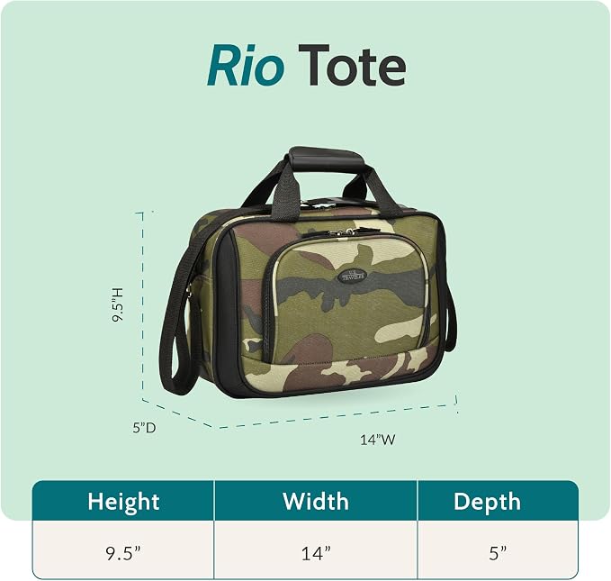 U.S. Traveler Rio 14" Travel Tote Bag, Lightweight 1200D Carry-On Bag for Women & Men - Image 2