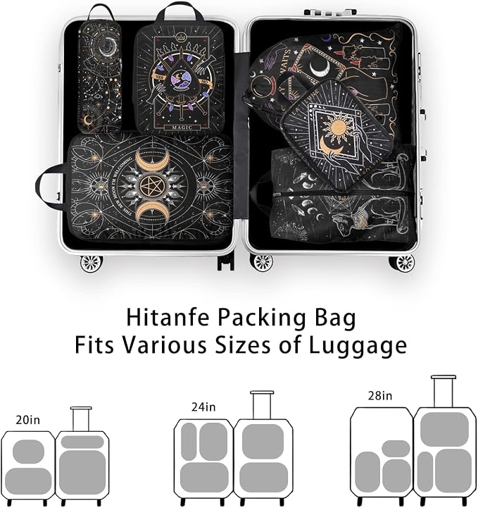 6 Pcs Compression Packing Cubes for Travel, Waterproof Luggage Organizer Washable Storage Bags Set - Packaging Cubes for Backpack Travel and Carry-Ons - Image 6