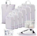 Percover Compression Packing Cubes for Travel, 10-Piece Structured Compression Organizer Set with Toiletry Bag, Laundry Bag & Shoe Bag for Carry-On & Checked Luggage, Purple by Unknown