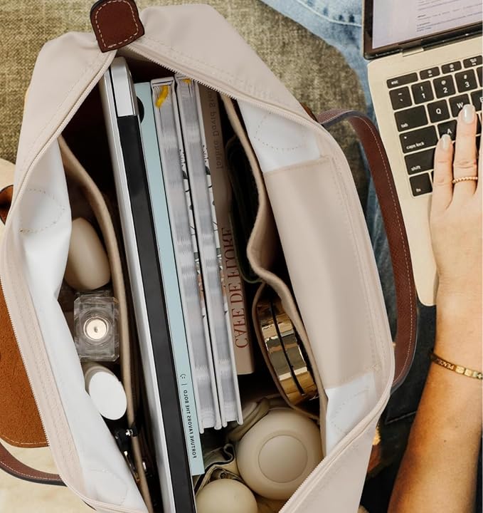 Tote Bag for Women with Purse Organizer Insert. | Foldable Large Capacity Waterproof Nylon Bag for Travel, Work, and Daily Use. - Image 2