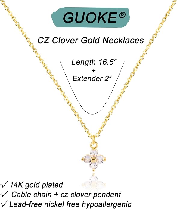 Gold Necklace for Women, Dainty Charm Pendant Necklace Jewelry Gift | 14K Gold Plated, Cute, Delicate, Adults, Non Tarnish, Hypoallergenic, Accessories - Image 6