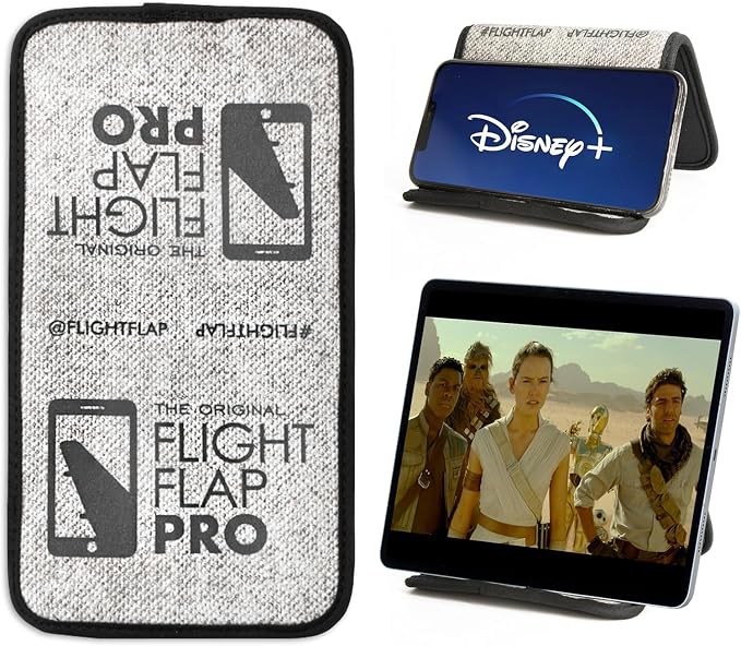Airplane Phone Holder - Foldable Phone Stand for Plane Travel | Aluminum Build, 9 x 5.2 in. Matte Pro Finish, Tabletop Mount Desk, Plane Tray Seat back, Treadmill, Fits iPhone Cell Phone by FlightFlapbyFolden
