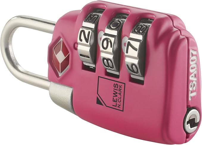 Lewis N. Clark Travel Sentry TSA-Approved Luggage Lock, Large 3 Dial Combination with Easy Read Dials - Pink - Image 7