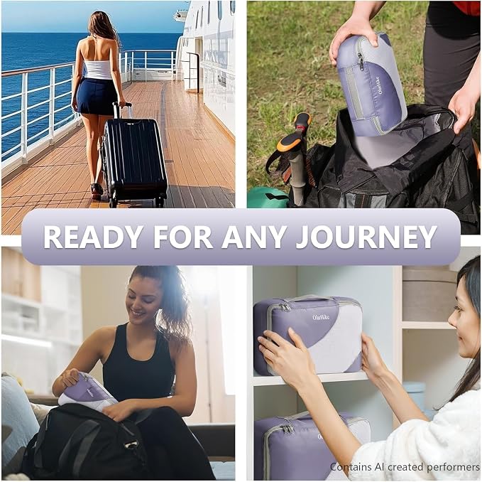 OlarHike 8 Set Packing Cubes for Travel,Gifts for Women Mom,Anti-Tearing Suitcase Organizer,with Over 1000 pcs Mesh Holes,Vacation Essentials & Accessories for Cruise Ship - Image 7
