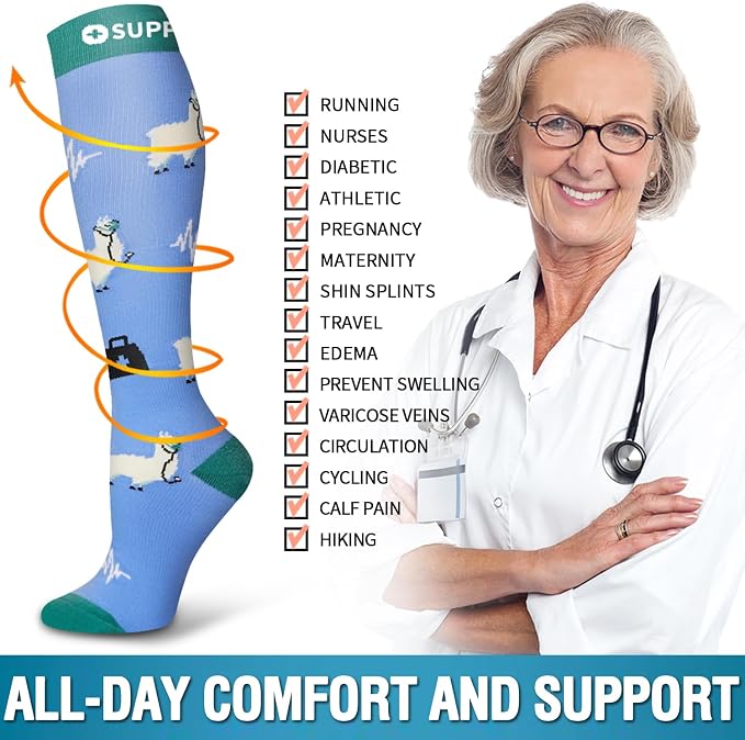 6 Pack Copper Compression Socks for Women and Men Circulation-Best Support for Medical,Running,Nursing,Athletic - Image 6
