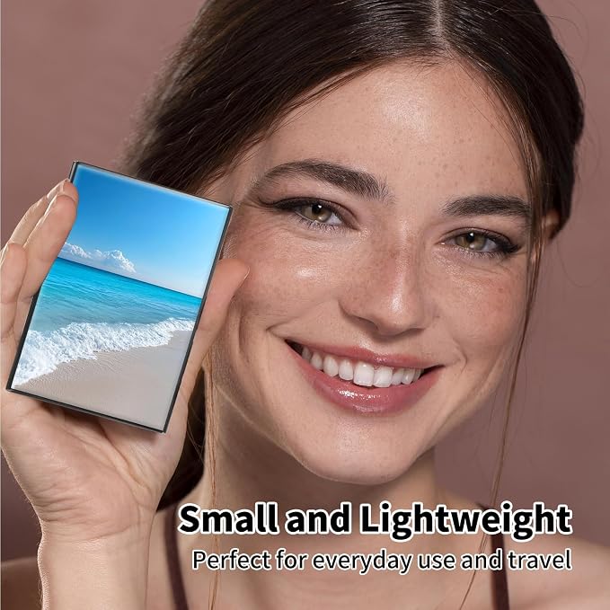 Metal Wallet,Credit Card Holder for Women Men,RFID Blocking Card Holder Wallet Mini Slim Aluminum Wallet ID Case Hard Card Case Business Card Holder Case,Sea Beach - Image 7